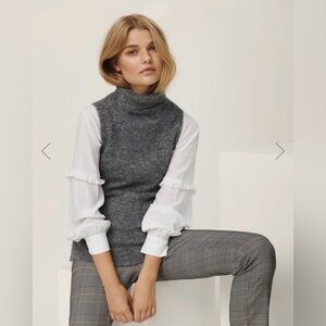 MSCH Copenhagen Alpaca blend turtleneck vest in grey